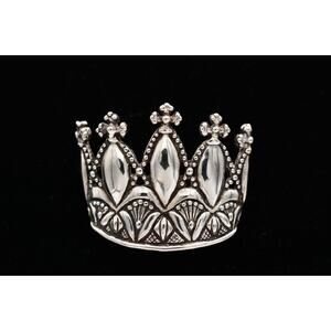 Andrea Barnett Sterling Crown Pin Brooch 21.10 Grams Silver 925 80s Signed BinBA